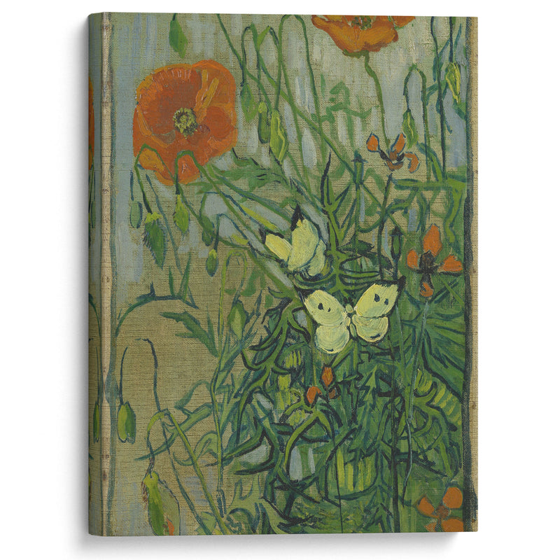 Butterflies and poppies (1890) - Vincent van Gogh - Canvas Print