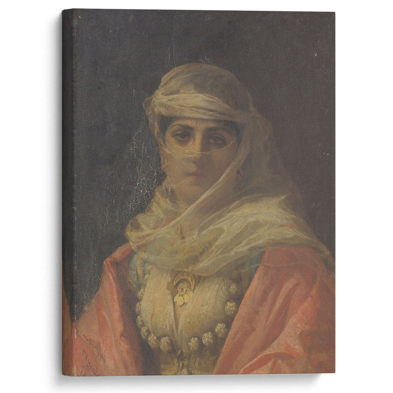 A Turkish Beauty (1880) - Frederick Arthur Bridgman - Canvas Print