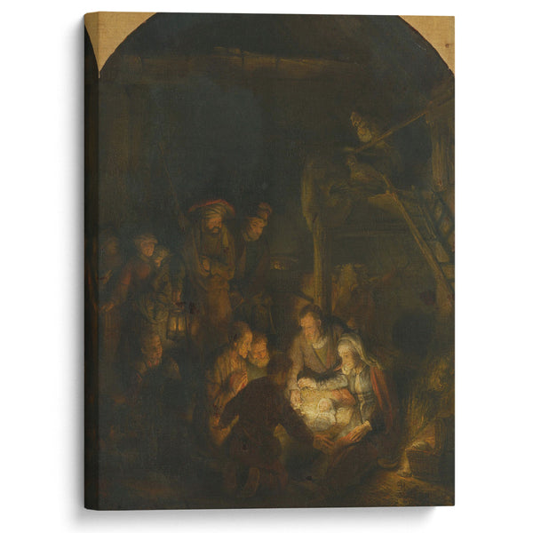 The Adoration of the Shepherds (1646) - Rembrandt van Rijn - Canvas Print