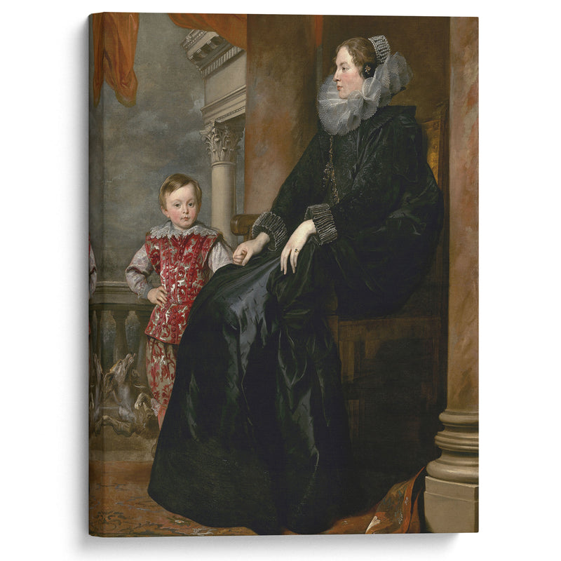 A Genoese Noblewoman and Her Son (c. 1626) - Anthony van Dyck - Canvas Print