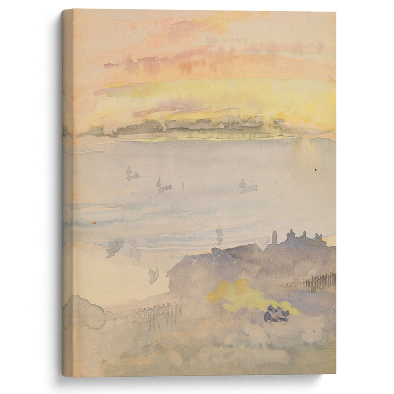 Sunrise; Gold and Grey (1883) - James Abbott McNeill Whistler - Canvas Print