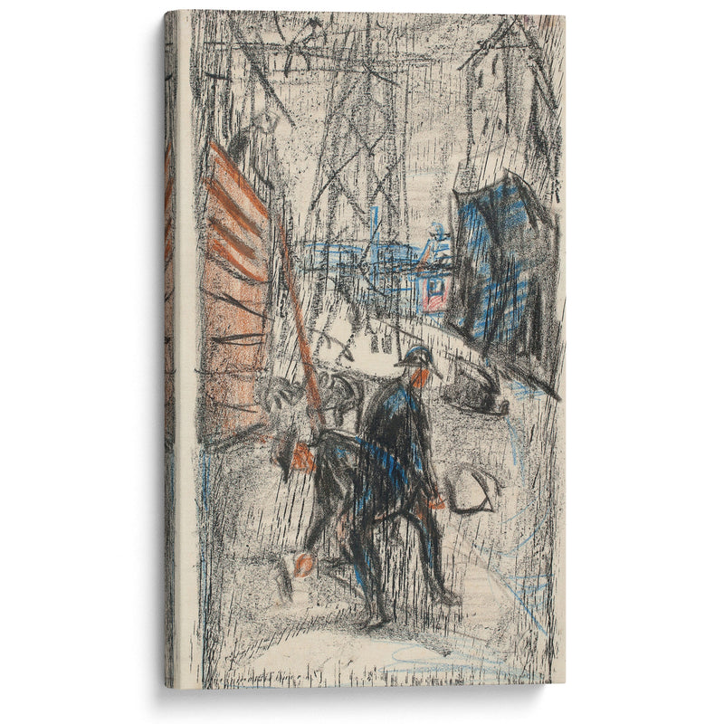 Arbeidere i gate (1930-1931) - Edvard Munch - Canvas Print