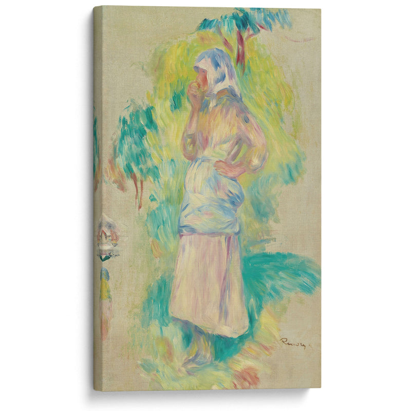 Jeune paysanne mangeant une pomme, Gabrielle Dufour (circa 1891) - Pierre-Auguste Renoir - Canvas Print