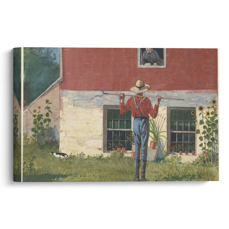 In the Garden (Rustic Courtship) (1874) - Winslow Homer - Canvas Print