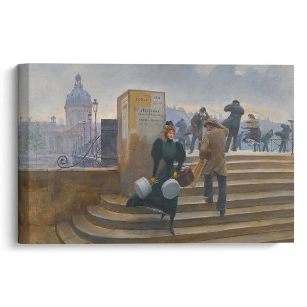 Modiste Sur Le Pont Des Arts - Jean Béraud - Canvas Print