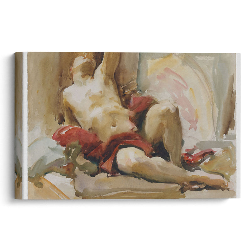 Man with Red Drapery (after 1900) - John Singer Sargent - Canvas Print