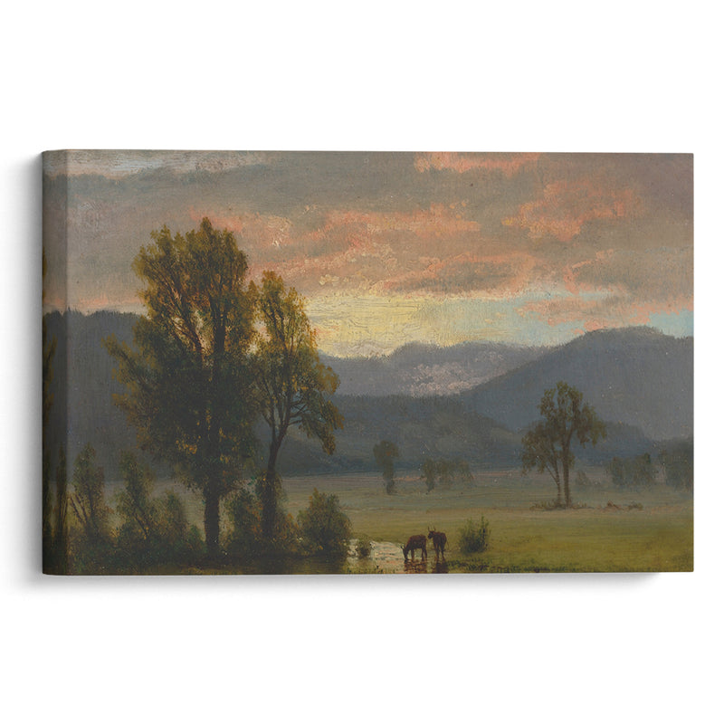 Landscape With Cattle - Albert Bierstadt - Canvas Print