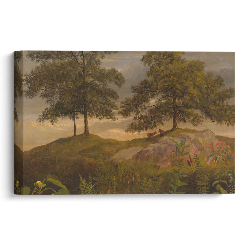 Landscape With Cows - Albert Bierstadt - Canvas Print