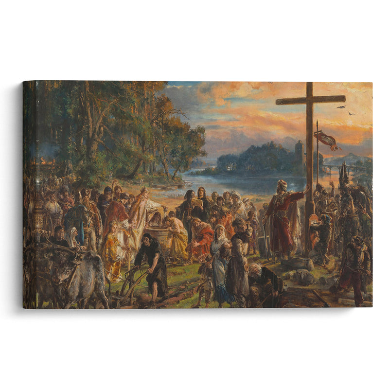 Adoption of Christianity, 965 AD, from the series “History of Civilization in Poland” (1889) - Jan Matejko - Canvas Print