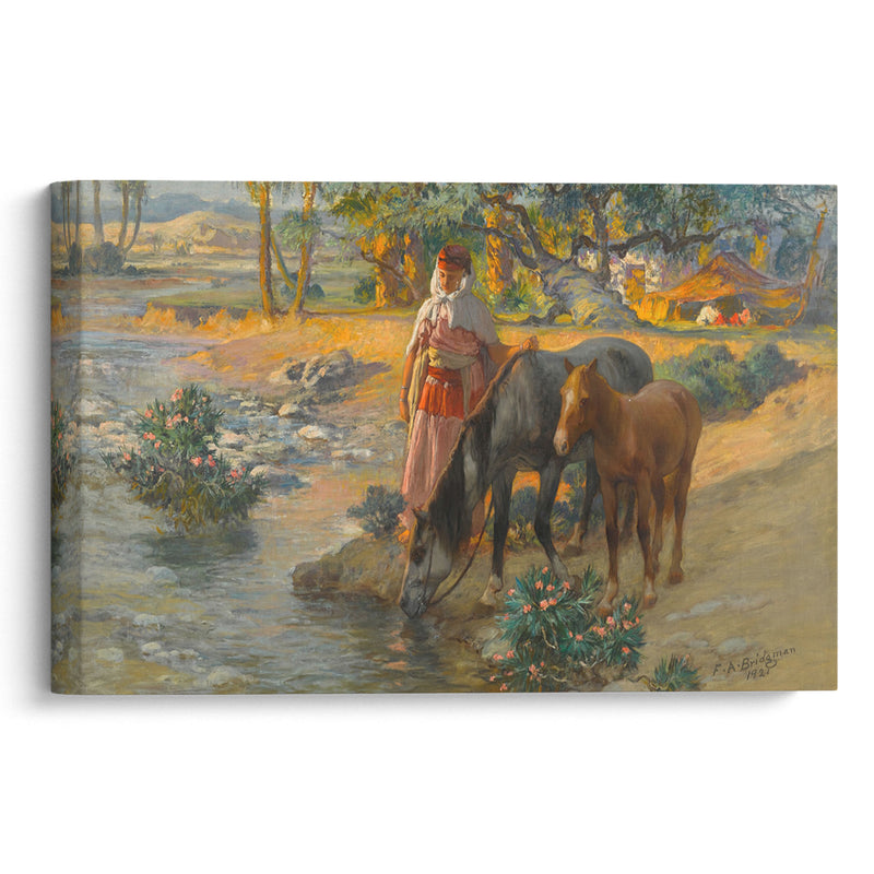 Watering the Horses (1921) - Frederick Arthur Bridgman - Canvas Print