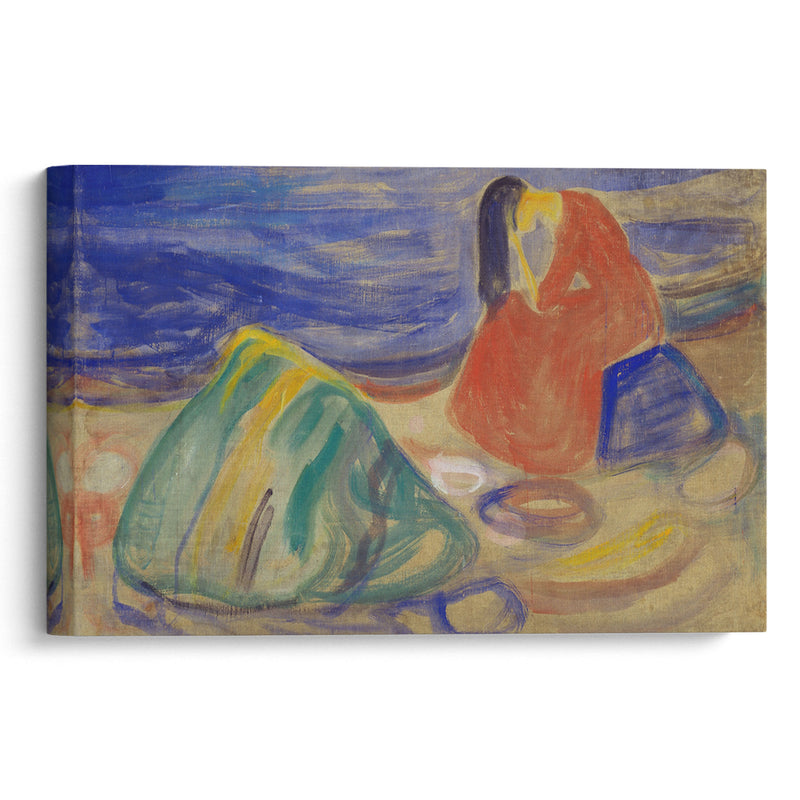 Melancholy. Weeping Woman on the Beach (1906) - Edvard Munch - Canvas Print