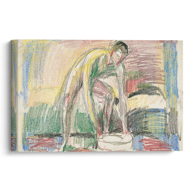 Naken mann vasker føttene (Ca. 1925) - Edvard Munch - Canvas Print