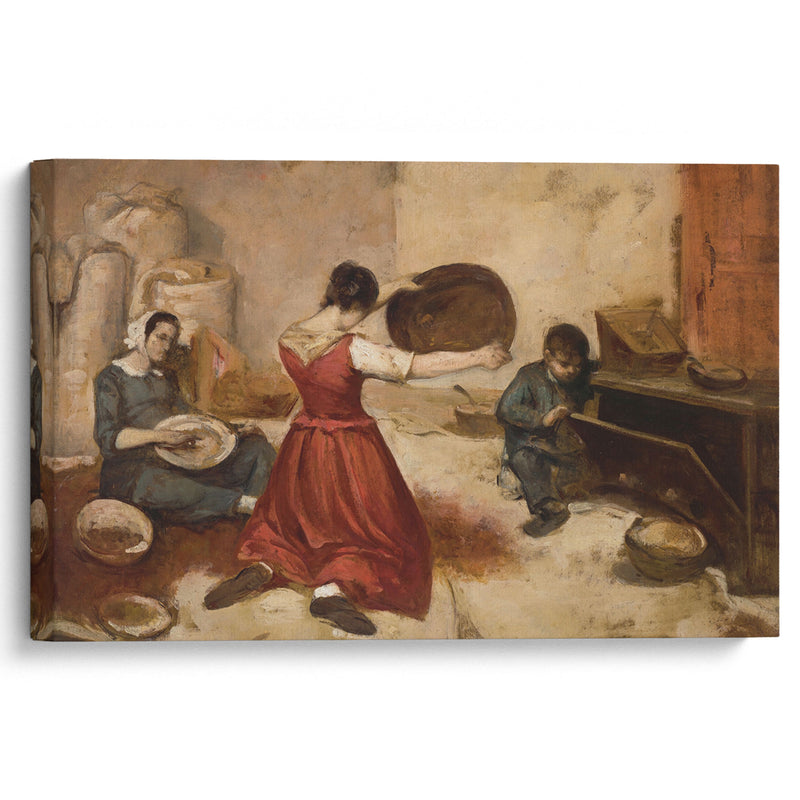 Les cribleuses de blé, esquisse (circa 1855) - Gustave Courbet - Canvas Print