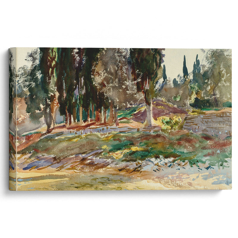 Cypress Trees at San Vigilio, Lake Garda (between 1856 and 1925) - John Singer Sargent - Canvas Print