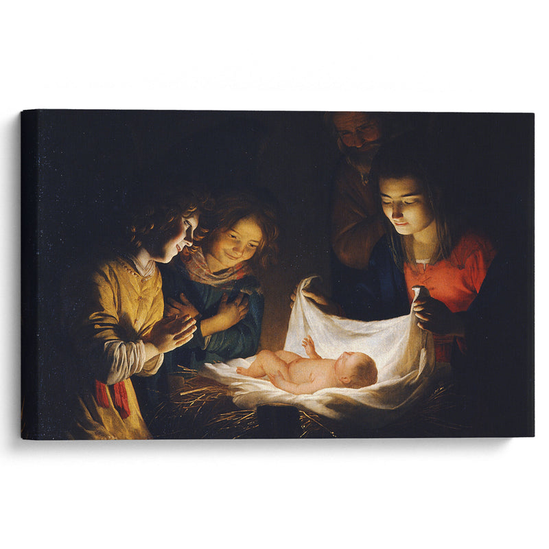 Adoration of the Child (circa 1620) - Gerard van Honthorst - Canvas Print