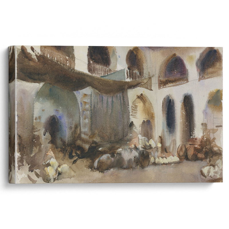 Market Place (1890s) - John Singer Sargent - Canvas Print