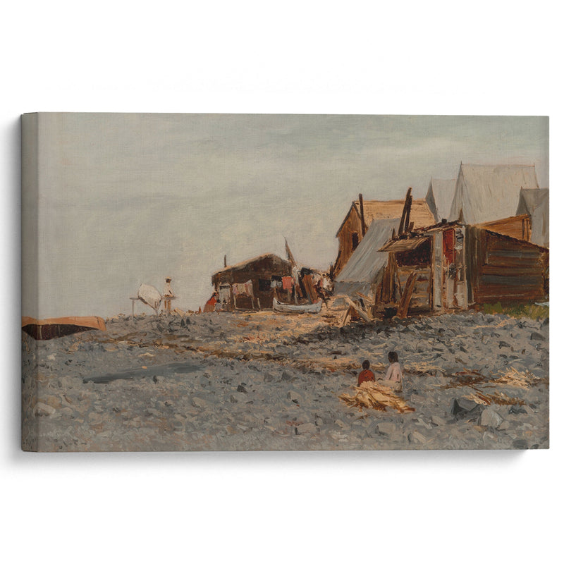 Salmon Fishery Village - Albert Bierstadt - Canvas Print