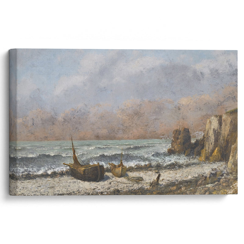 Deux bateaux sur la plage - Gustave Courbet - Canvas Print