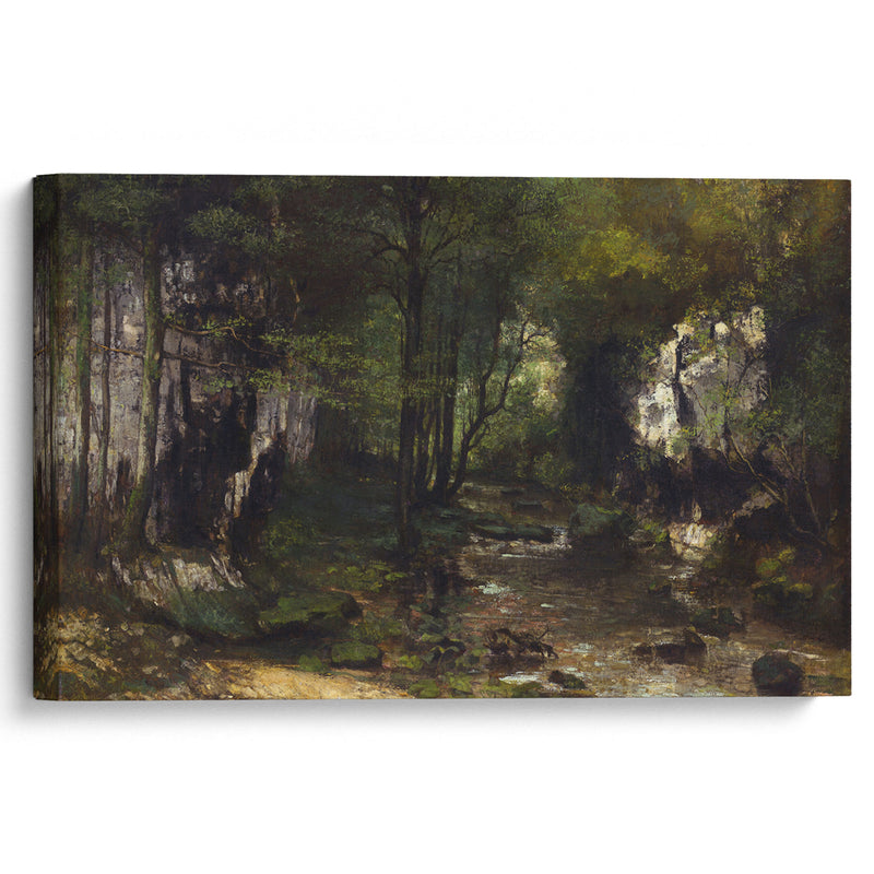 The Stream (Le Ruisseau du Puits-Noir; vallée de la Loue) (1855) - Gustave Courbet - Canvas Print