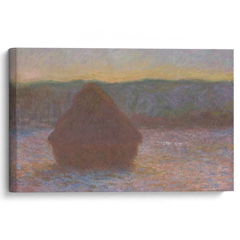 Stack of Wheat (Thaw, Sunset) (1890-91) - Claude Monet - Canvas Print