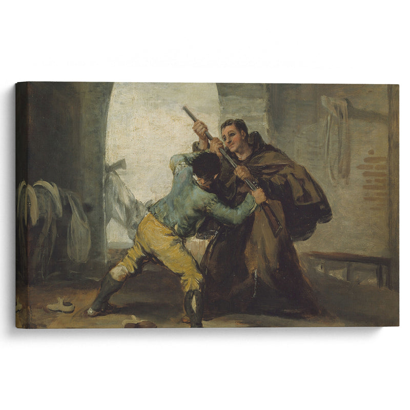 Friar Pedro Wrests the Gun from El Maragato (c. 1806) - Francisco de Goya - Canvas Print