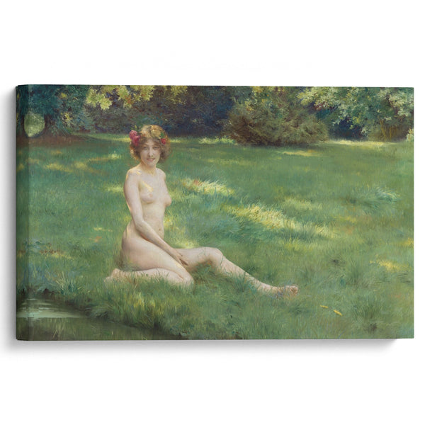 Un Nu Sur La Pelouse (1899) - Julius Leblanc Stewart - Canvas Print
