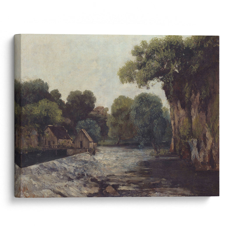 The Weir at the Mill (1866) - Gustave Courbet - Canvas Print