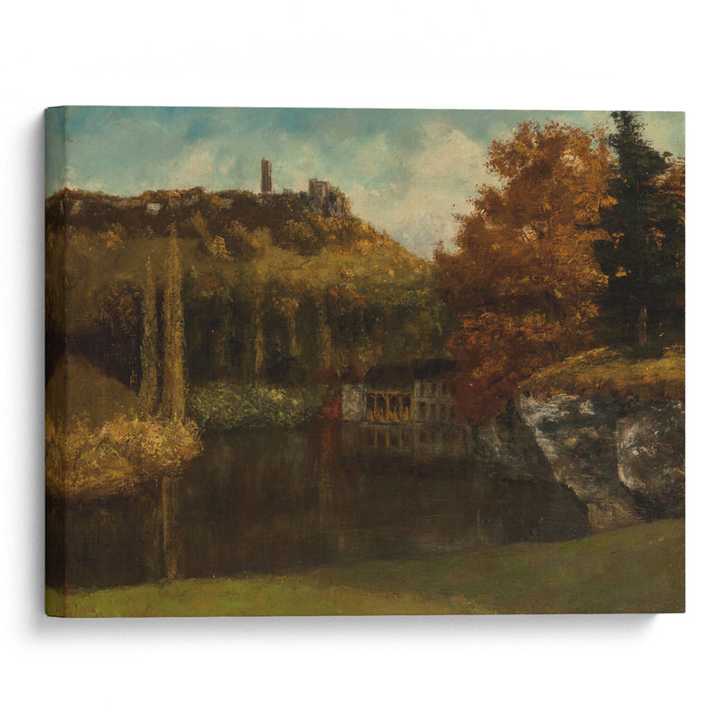 Le Lavoir (Vue et ruines du Château de Scey-en-Varais) (circa 1872) - Gustave Courbet - Canvas Print