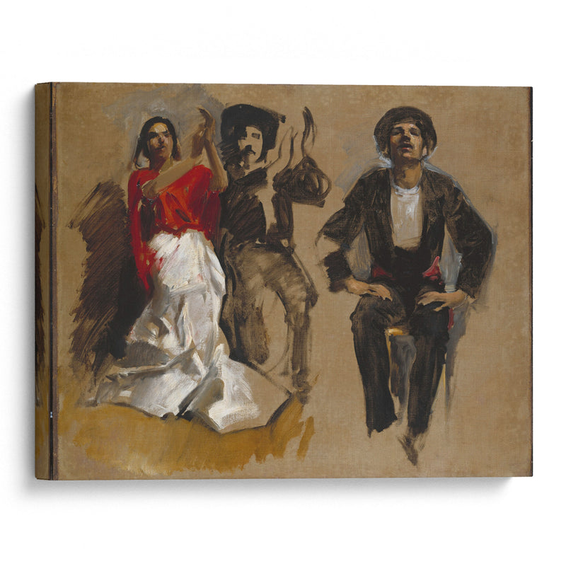 Study for Seated Figures for ‘El Jale’  (circa 1882) - John Singer Sargent - Canvas Print