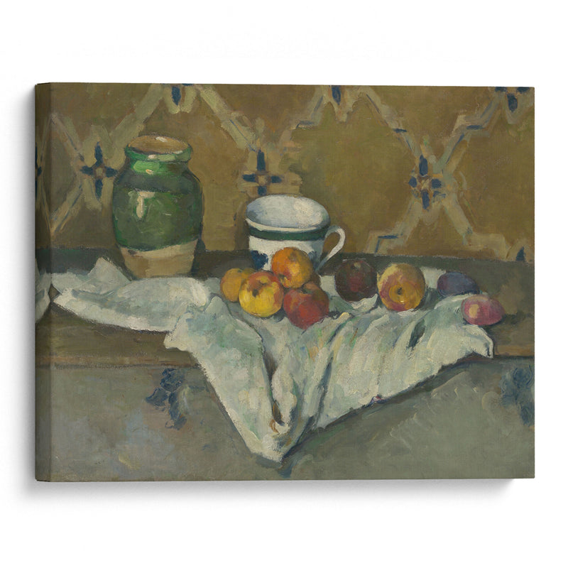 Still Life with Jar, Cup, and Apples (ca. 1877) - Paul Cézanne - Canvas Print