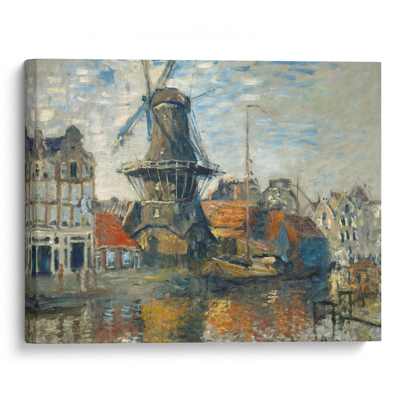 The Windmill on the Onbekende Gracht, Amsterdam (1874) - Claude Monet - Canvas Print