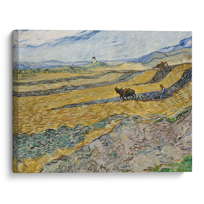 Enclosed Field with Ploughman (1889) - Vincent van Gogh - Canvas Print - UAIO LMT