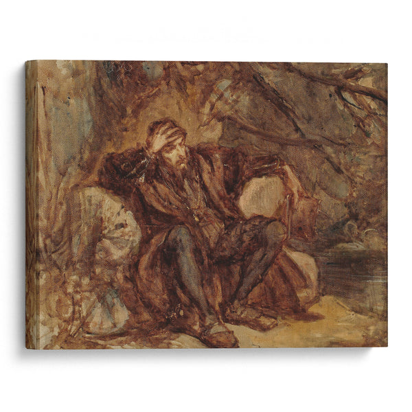 Sigismund Augustus in the Vilnius garden, sketch (1865) - Jan Matejko - Canvas Print