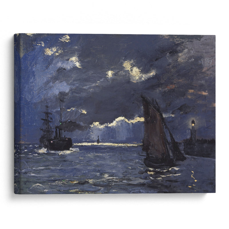 A Seascape, Shipping by Moonlight (1864) - Claude Monet - Canvas Print