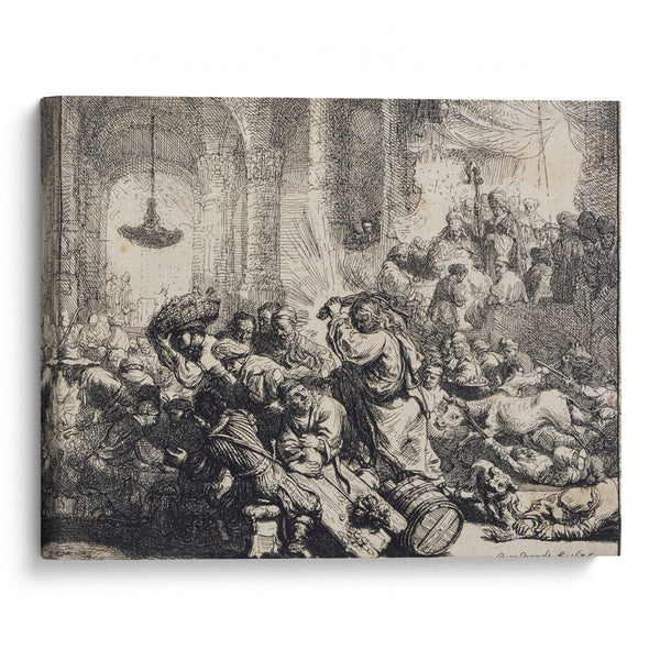 Christ Driving the Moneychangers from the Temple (1635) - Rembrandt van Rijn - Canvas Print