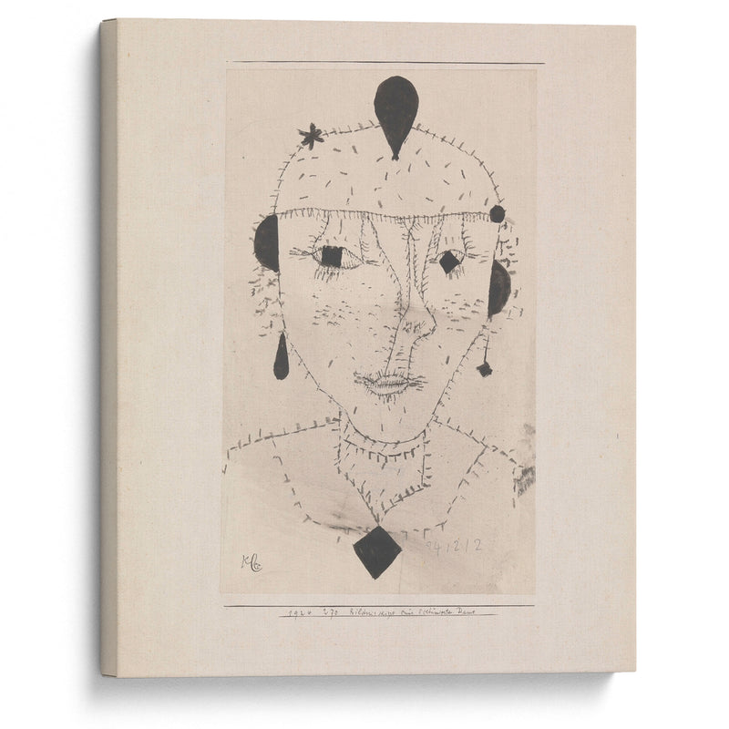 Portrait Sketch of a Costumed Lady (1924) - Paul Klee - Canvas Print