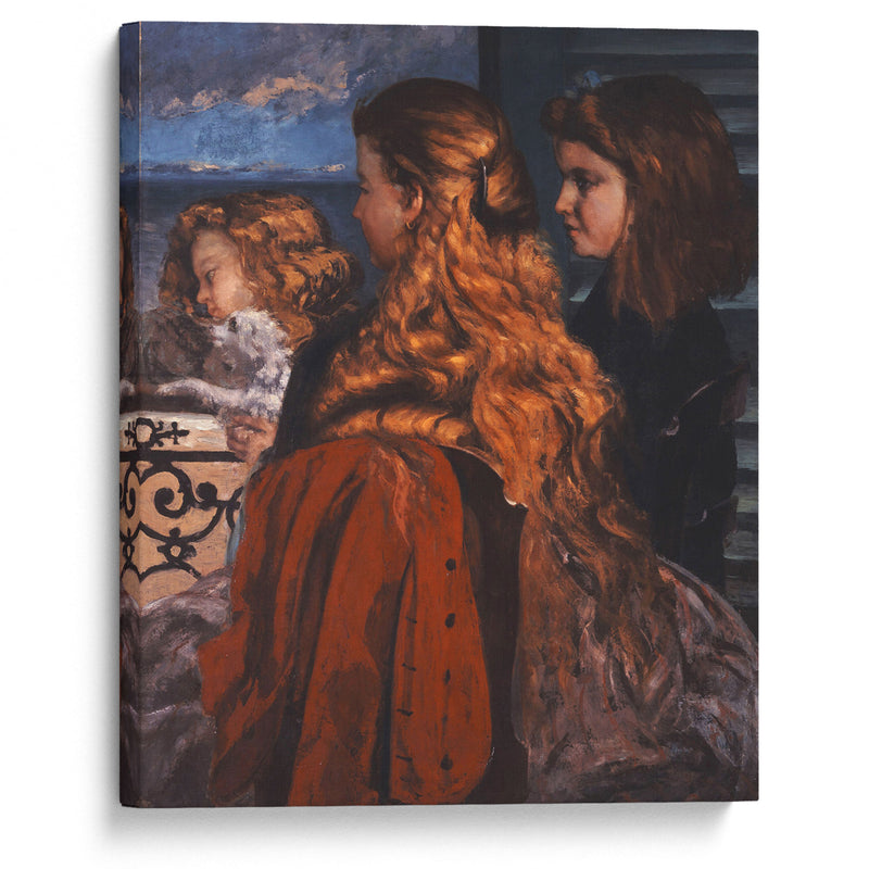 Three Young Englishwomen by a Window (1865) - Gustave Courbet - Canvas Print