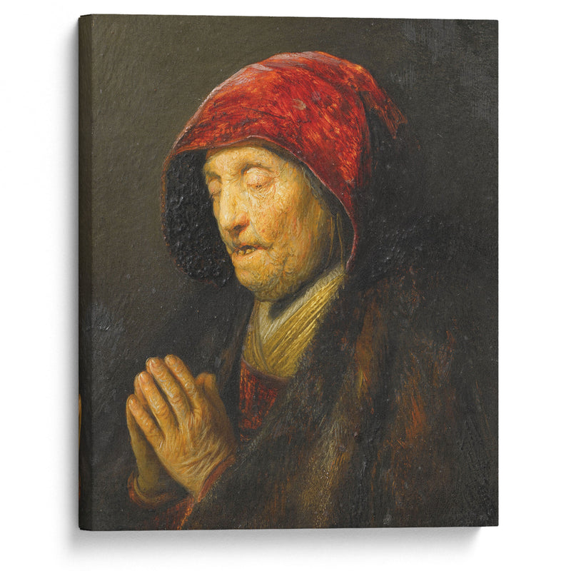 Old woman praying (1629-1630) - Rembrandt van Rijn - Canvas Print