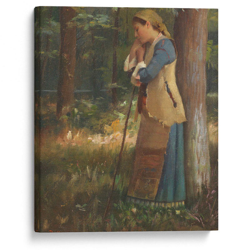 Resting shepherdess - Theodoros Ralli - Canvas Print