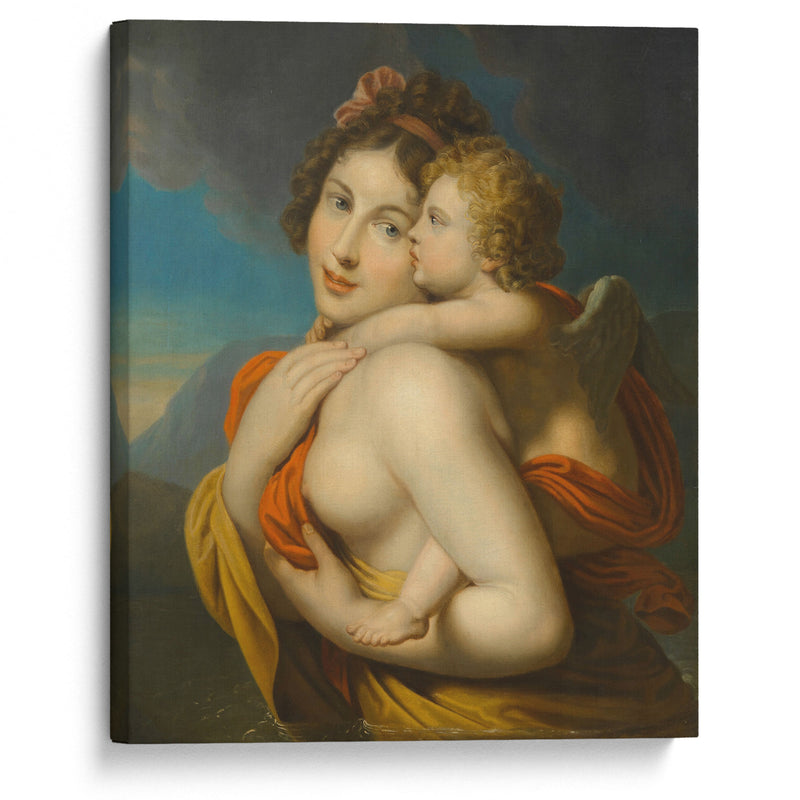 Nymphe trägt Amor durch einen Fluss (around 1800) - Johann Baptist von Lampi the Elder - Canvas Print