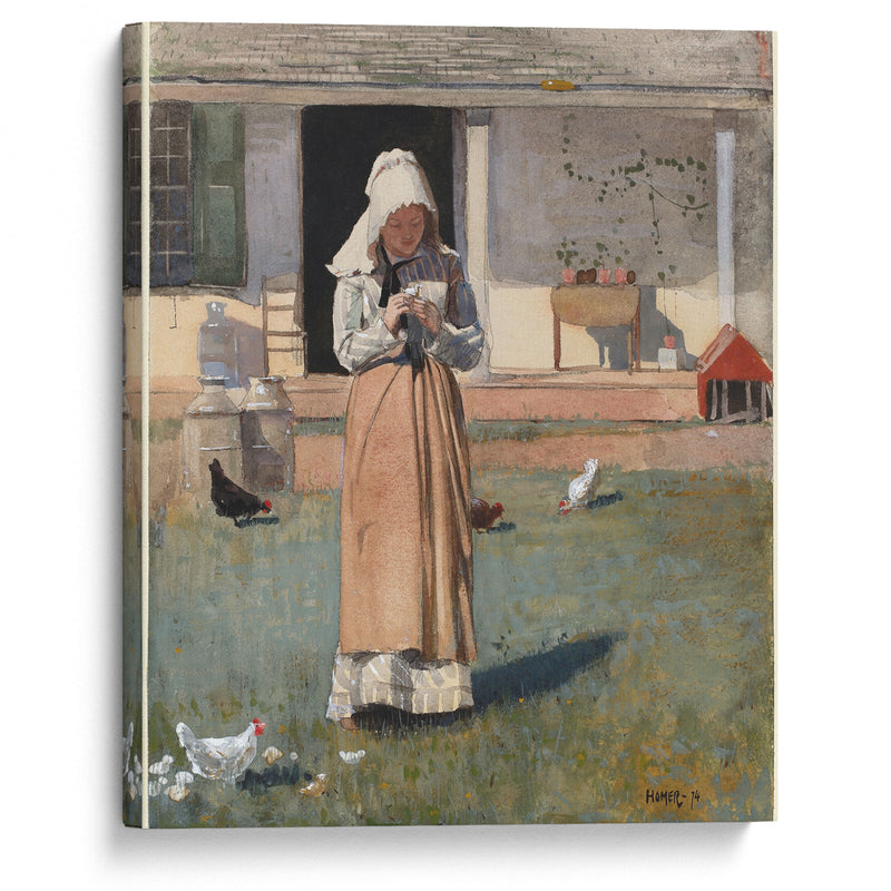 A Sick Chicken (1874) - Winslow Homer - Canvas Print