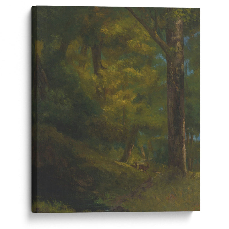 Deux chevreuils dans la forêt (1866) - Gustave Courbet - Canvas Print