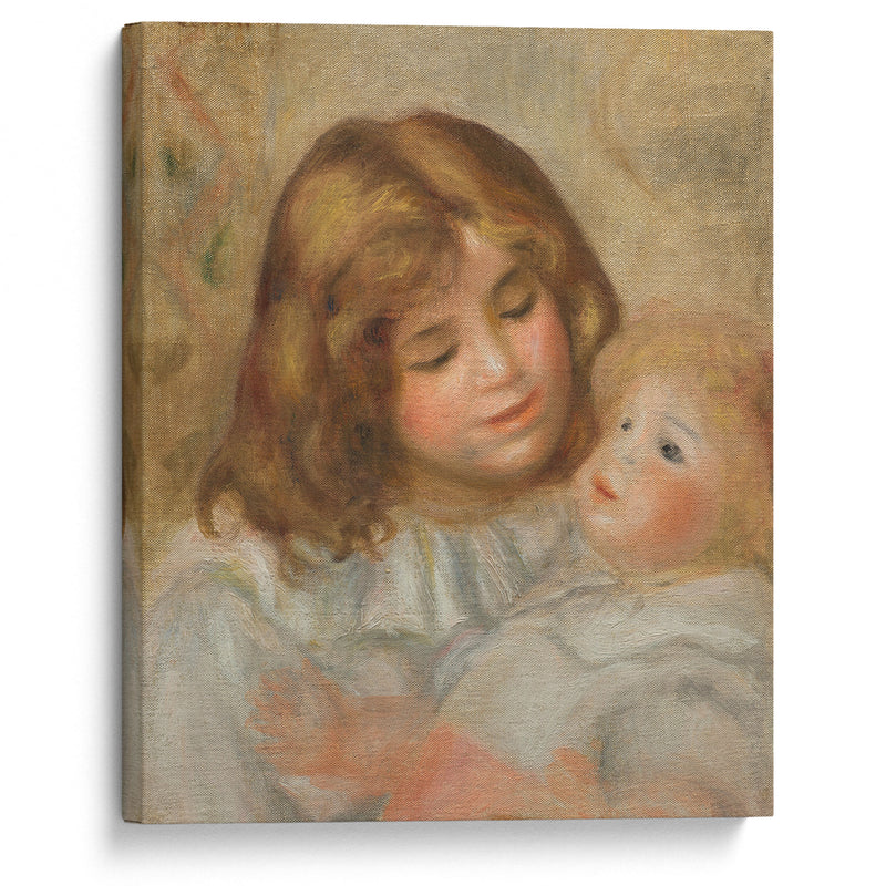 Petite fille avec sa poupée (circa 1897-1900) - Pierre-Auguste Renoir - Canvas Print