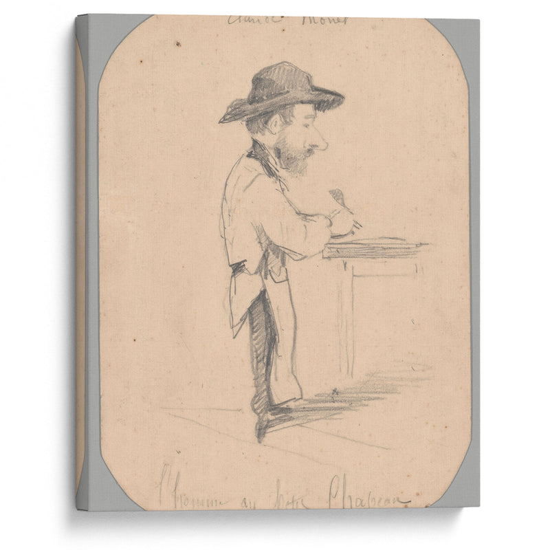 Caricature of a Man in the Small Hat (1855) - Claude Monet - Canvas Print