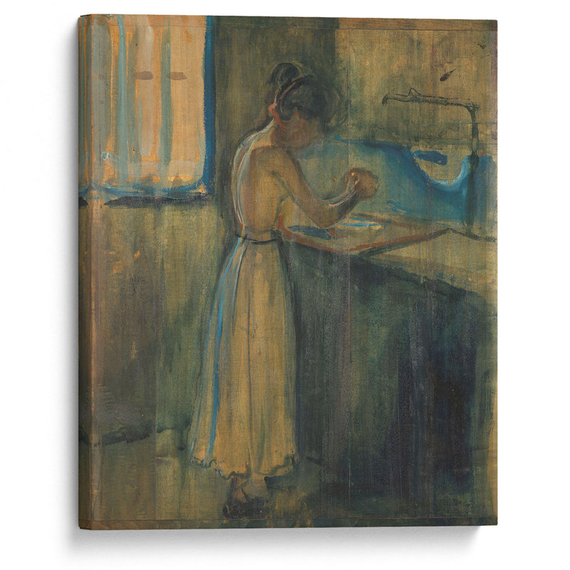 Young Woman Washing herself (1896) - Edvard Munch - Canvas Print