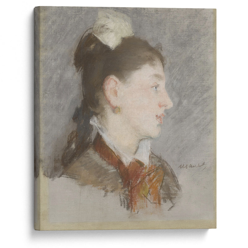 Jeune fille au col cassé, de profil (circa 1880) - Édouard Manet - Canvas Print