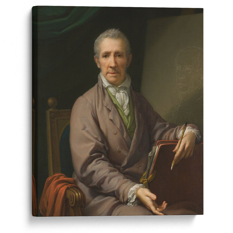 Selbstbildnis an der Staffelei (1828) - Johann Baptist von Lampi the Elder - Canvas Print