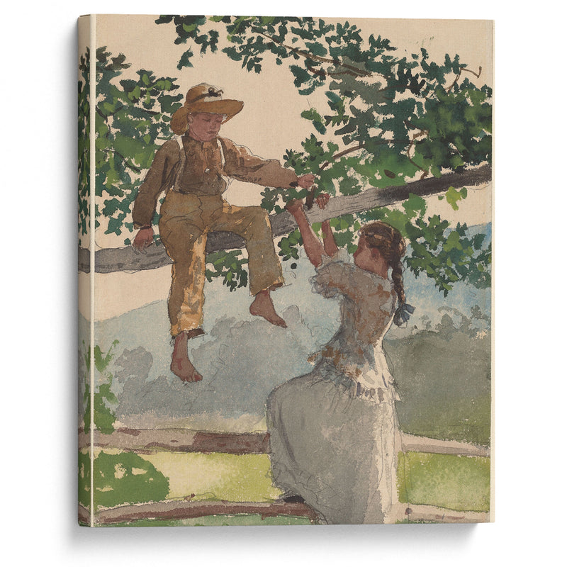 On the Fence (1878) - Winslow Homer - Canvas Print