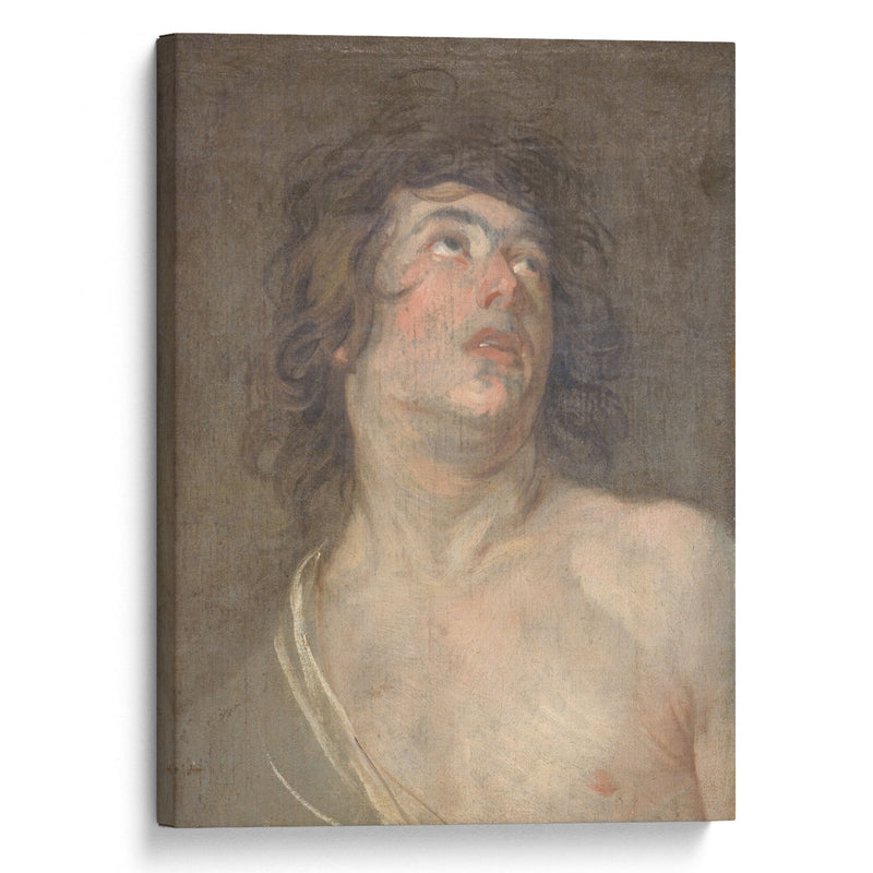 Study Head of a Young Man Looking Upwards. St Sebastian (1614 – 1641) - Anthony van Dyck - Canvas Print