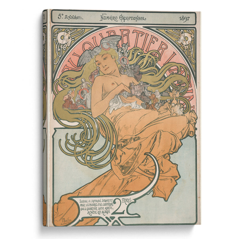 Au Quartier Latin (1897) - Alphonse Mucha - Canvas Print